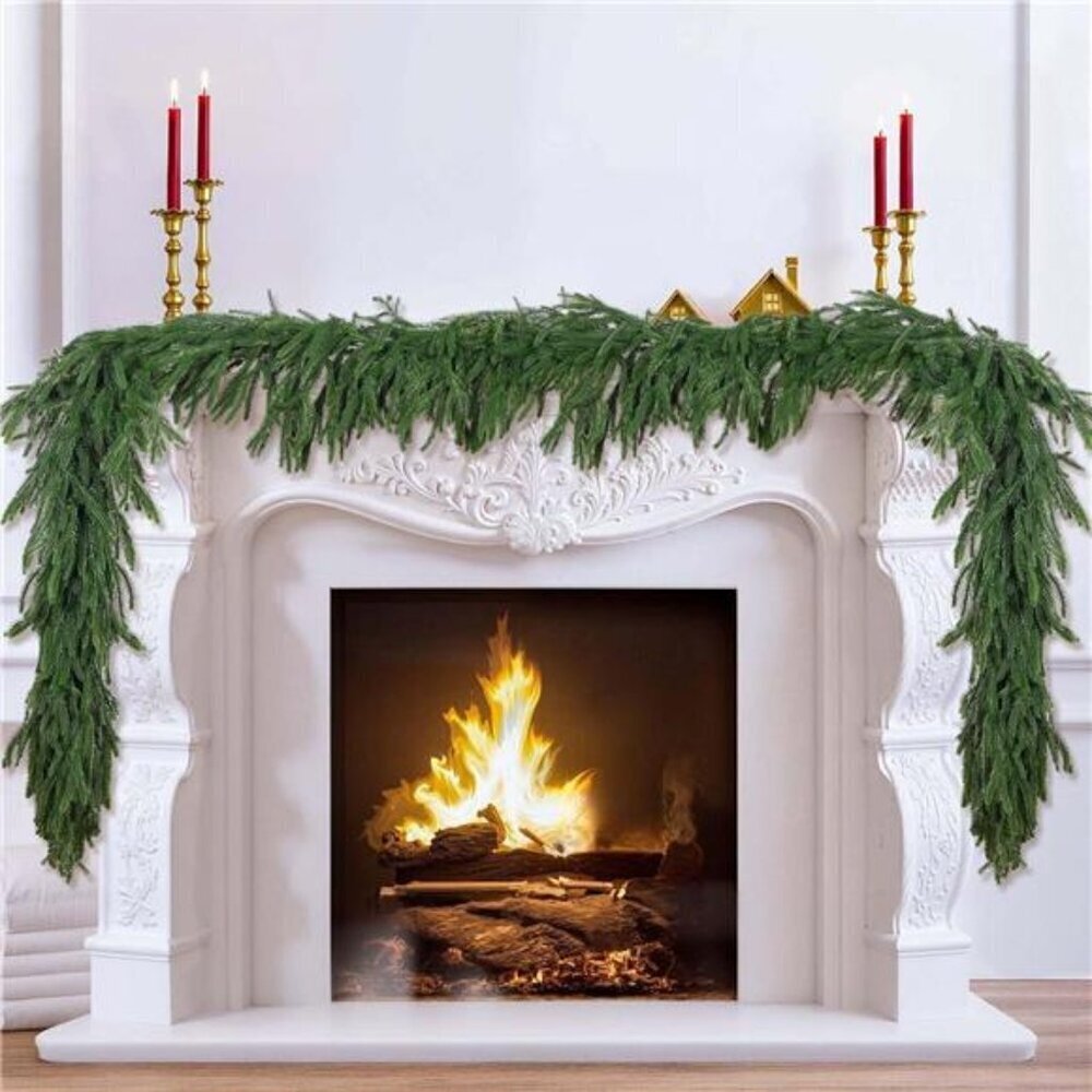 2 Pack 6FT Real Touch Norfolk Pine Garland – Artificial Evergreen Greenery